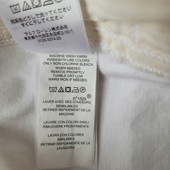 Polo Ralph Lauren Wide Leg Cropped Pants Size 8 White Beachy Coastal Minimalist - Picture 5 of 11